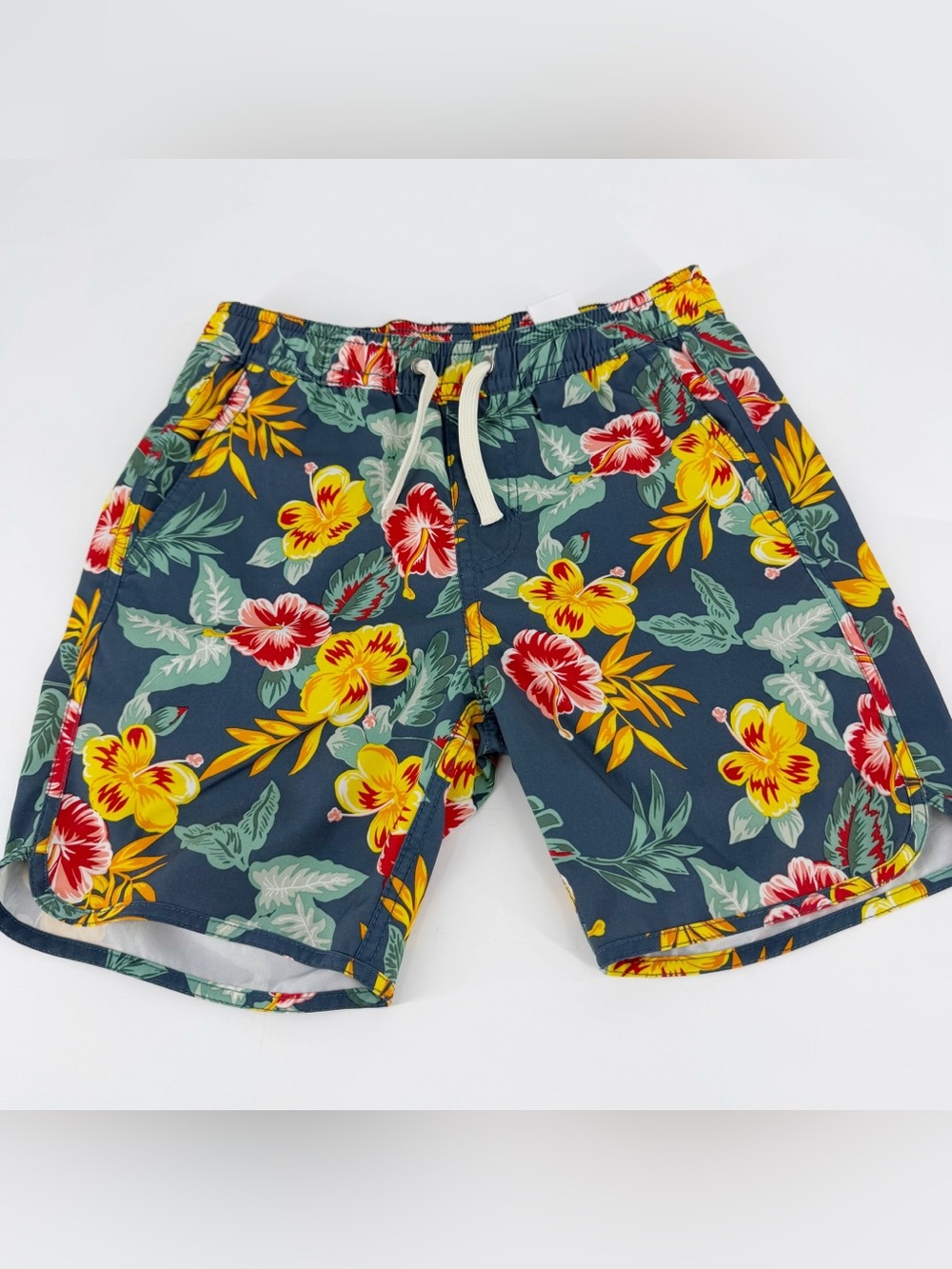 Fair Harbor Boys Small Lined Swim Shorts Trunks Floral Hawaiian